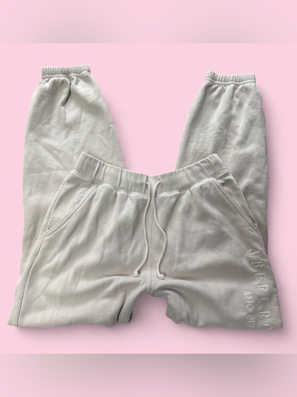 Fleece Cream Jogger Sweatpants by Abercrombie & Fitch